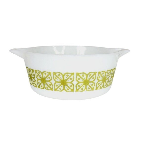 Vintage 60s Pyrex Verde Square Covered Divided Dish & Casserole Dish Set - Picture 11 of 16